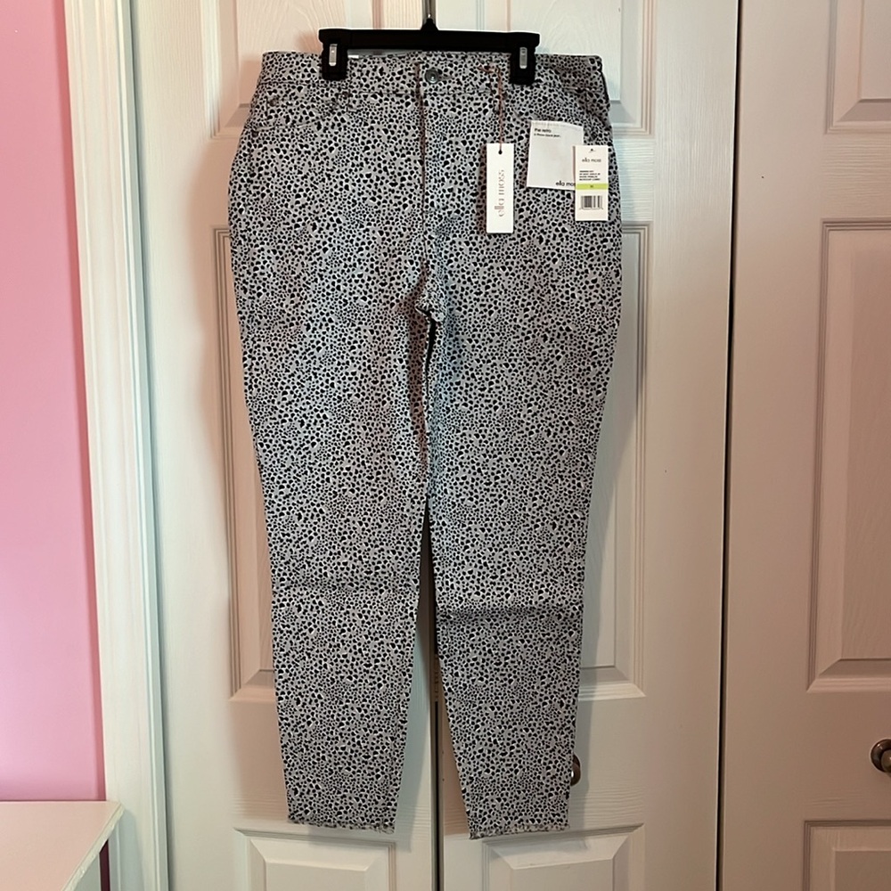 Ella Moss Women's Skinny Jeans in Black and White Leopard Print